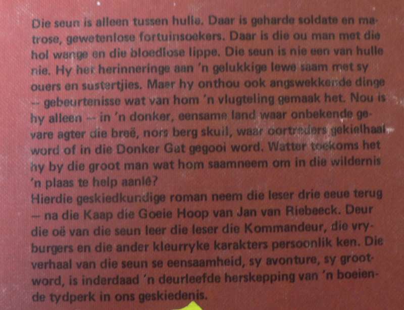 Die seun in die pad deur Pieter W. Grobbelaar(historiese verhaal vir die jeug)
