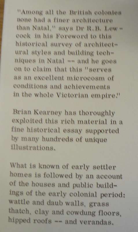 Architecture in Natal 1824-1893 by Brian Kearney