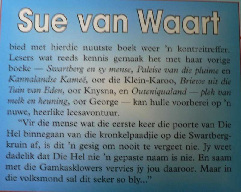 Die Hel, vallei van die leeus deur Sue van Waart(Gamkaskloof)