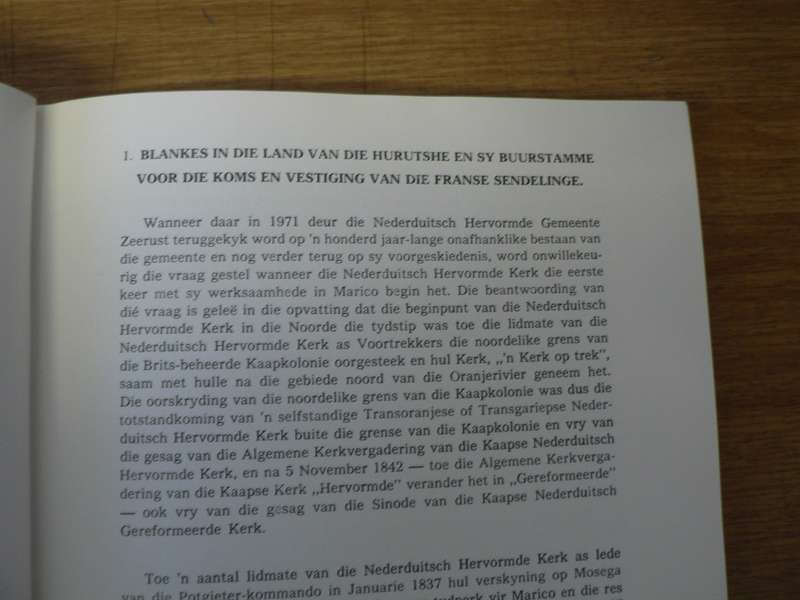 Voorgeskiedenis en geskiedenis Nederduitsch Hervormde gemeente Zeerust(Marico)