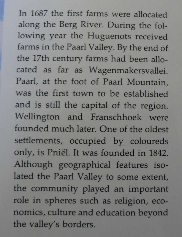 Paarl Valley 1687-1987 by A.G. Oberholster(beautiful Cape country history)