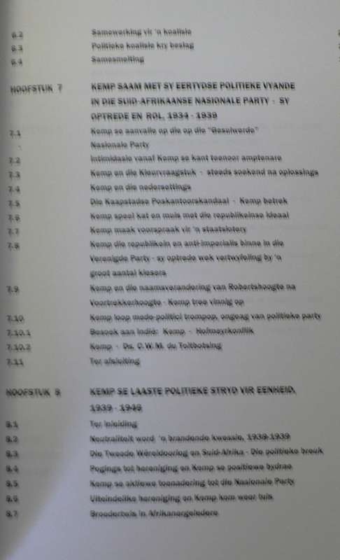 Genl. J.C.G. Kemp 1914-1946, Rebel of politieke leier deur J.H. Ligthelm-doktorale proefskrif-skaars