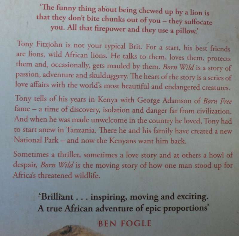 Born Wild by Tony Fitzjohn(African nature book)