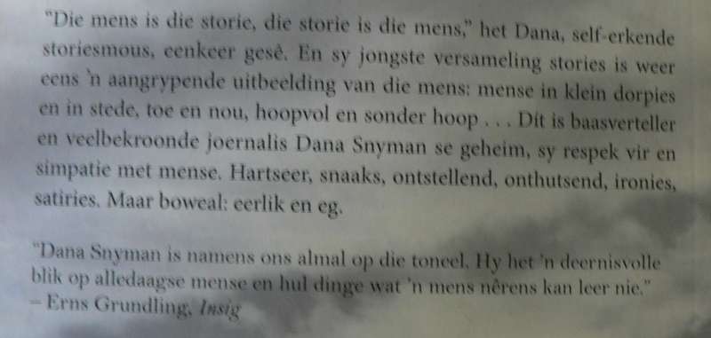 Op die toneel deur Dana Snyman(reisverhale)
