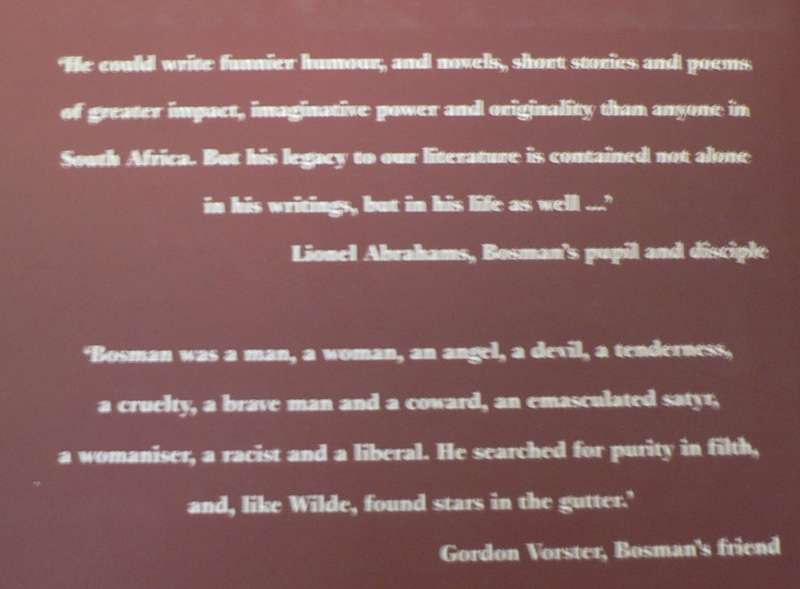 Herman Charles Bosman, Between the lines by Valerie Rosenberg