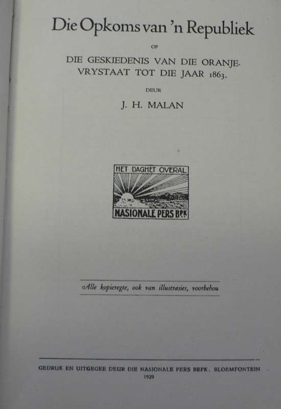 Die opkoms van 'n republiek, die geskiedenis van die Oranje-Vrystaat tot die jaar 1863
