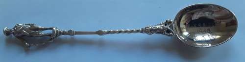 A rare Dutch solid silver presentation spoon (shooting award). Bisley, 1948.