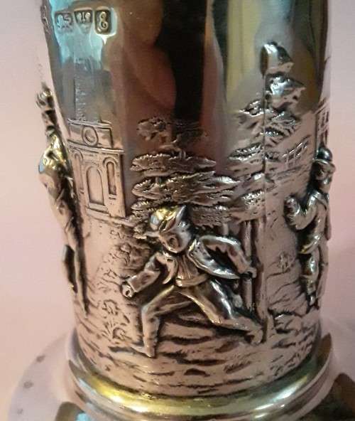 Solid silver Arts and Crafts vase by Nathan and Hayes. Chester, 1904.