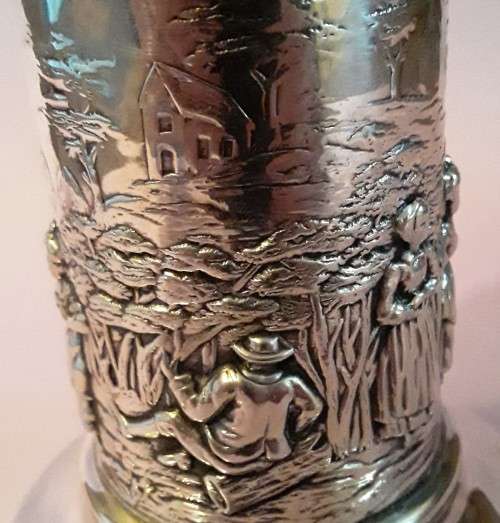 Solid silver Arts and Crafts vase by Nathan and Hayes. Chester, 1904.