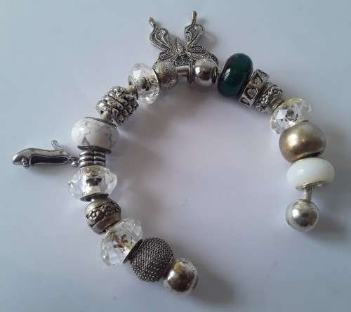 Sterling silver, Pandora style bead bracelet