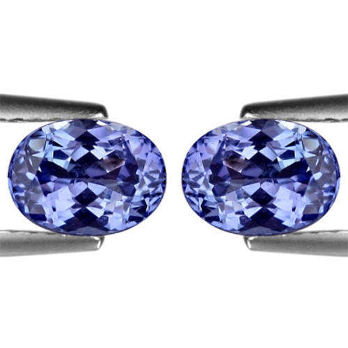 2.55 ct - SIZZLING AAA+ D'BLOCK NATURAL OVAL TANZANITE EARING  PAIR - Est R16553.78