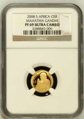 R1 Start -The Golden Gandhi - 1/10th - NGC PF69 Ultra Cameo - Great Investment Coin