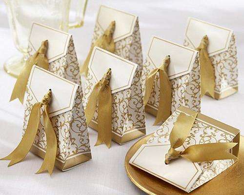 WOW- 50 pieces/lot-MINI GIFT BAGS WITH RIBBON - GOLD & SILVER - SUPRISE YOUR GUESTS