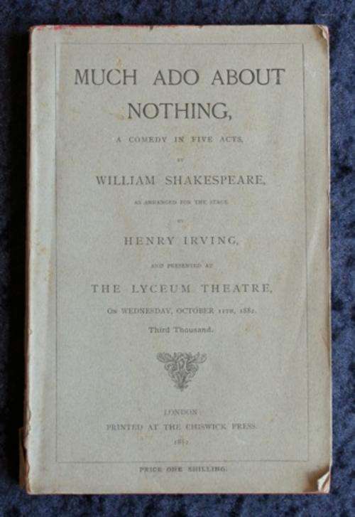 1881 ORIGINAL PROGRAM AND SCRIPT - MUCH ADO ABOUT NOTHING