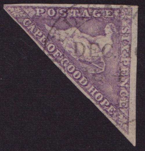 COGH DE LA RUE SIX PENCE VERY FINE USED - SACC 16 R5500
