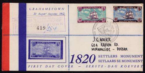 RSA LANDING OF THE 1820 SETTLERS FDC - SCARCE AND UNUSUAL FDC