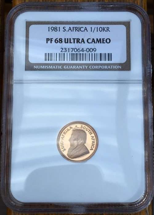 1981 1/10th oz Kruger Rand NGC Graded PF68 Ultra Cameo