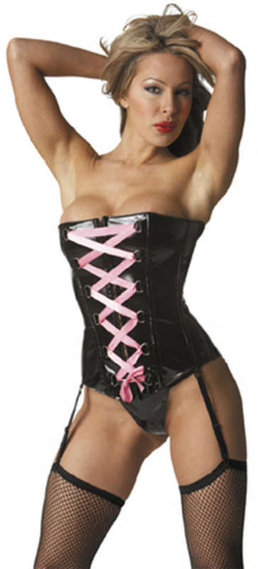 2010 sexy lingerie- leather/pvc costume - devil corset-free shipping