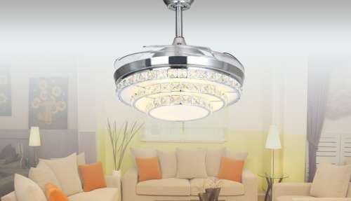 Retracable Blade Ceiling Fan with LED Light