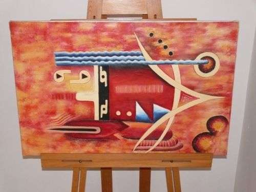 Oil Painting on canvas, African abstract.