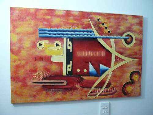 Oil Painting on canvas, African abstract.