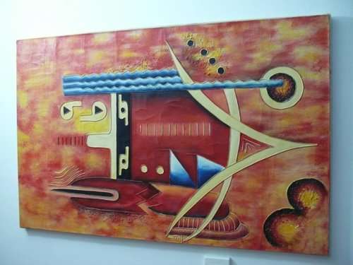 Oil Painting on canvas, African abstract.