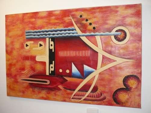 Oil Painting on canvas, African abstract.