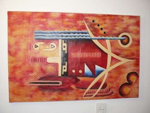 Oil Painting on canvas, African abstract.