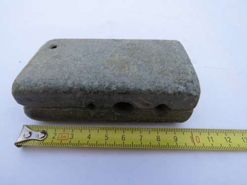 Rare Antique Marble Stone Block Musket Bullet Mould.