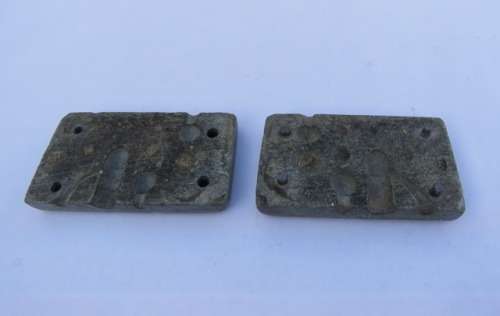 Rare Antique Marble Stone Block Musket Bullet Mould.