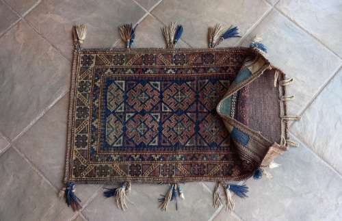 Antique Middle Eastern Camel Khamseh Saddle Bag.