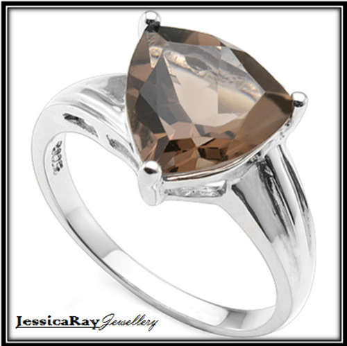 1.20ct TW - Smokey Topaz, Platinum/Sterling Silver Ring - USA Size 7
