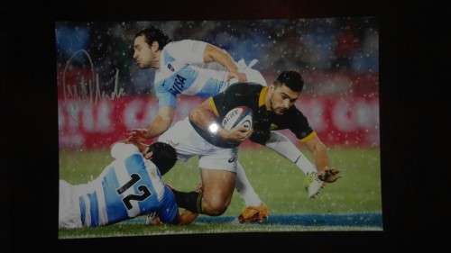 Originally Autographed Damien de Allende Photo