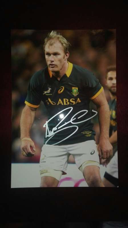 Originally Autographed Schalk Burger Photo