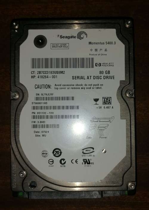 Seagate 80GB Internal 2.5` HDD