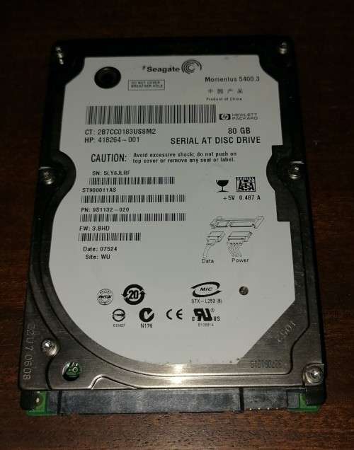 Seagate 80GB Internal 2.5` HDD