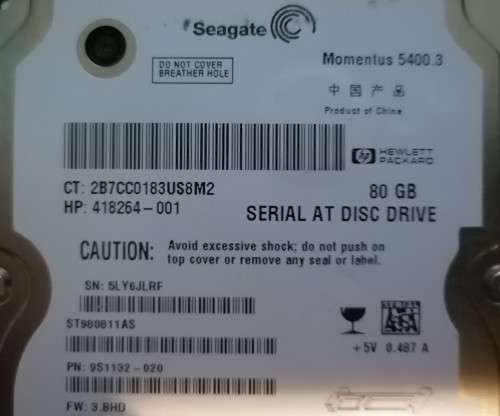 Seagate 80GB Internal 2.5` HDD