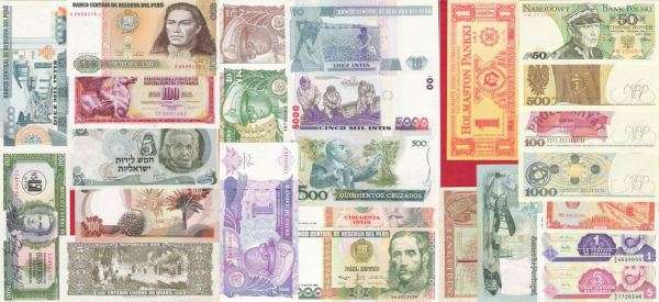 30 X International Banknotes