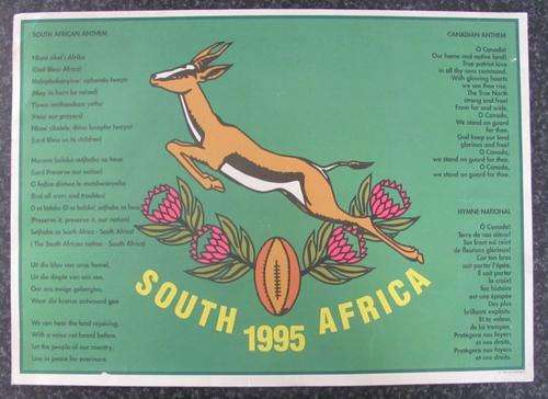 1995 RWC SA vs Canada Anthems