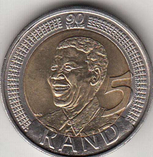 5 X 2008 Mandela 90th Birthday R5 Coins **Cazy R1 Start**
