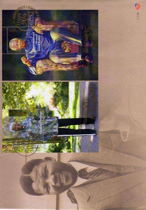 3 X 90th Birthday Mandela FDC's With Stamp Sheets