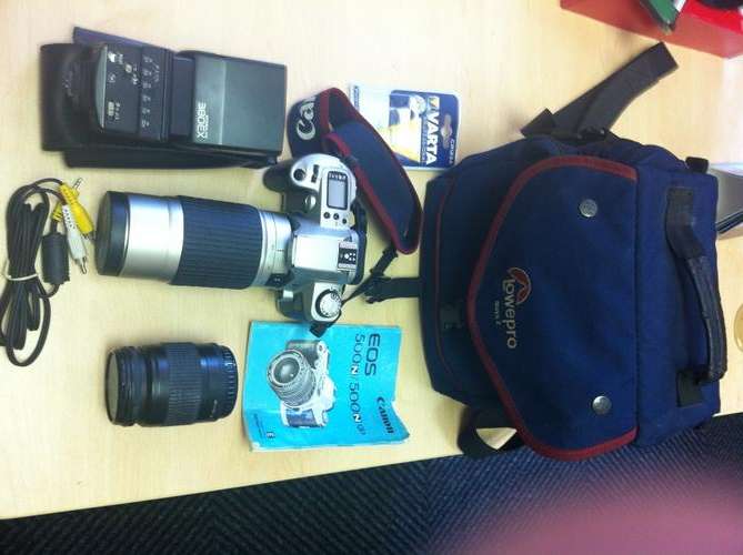 Canon EOS 500N SLR Film Camera with extra's