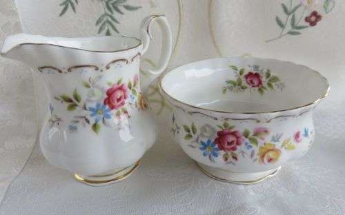 ROYAL ALBERT "JUBILEE ROSE "    MILK  JUG AND SUGAR BOWL