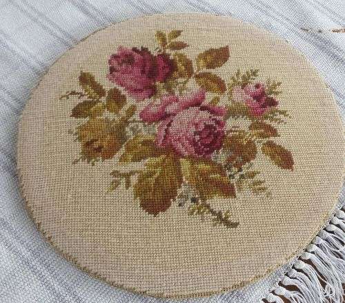 ROUND ROSE TAPESTRY  CANVASS ON BOARD