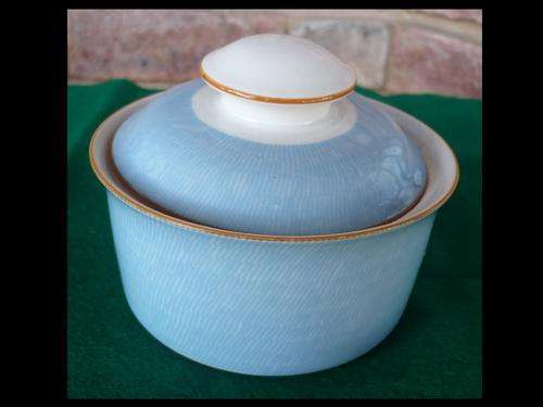 BLUE SUGAR BOWL WITH LID MADE IN SWEDEN