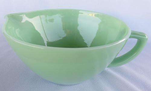 GREEN MILK GLASS MIXING JUG