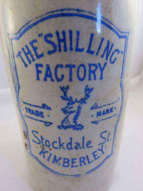 THE "SHILLING" FACTORY  KIMBERLEY GINGER  BEER BOTTLE