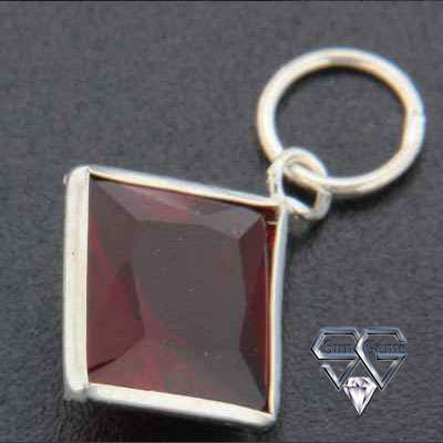 Sterling Silver Pendant 17mm with CZ stone