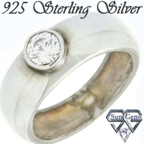 Solid 925 Sterling Silver & CZ ring size 7.5# + 3.36g