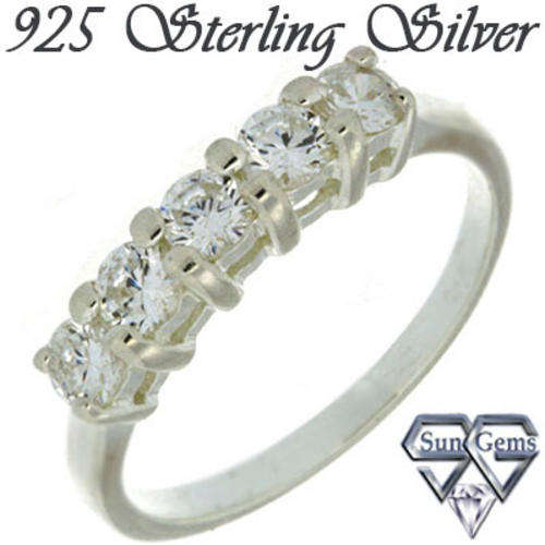 Solid 925 Sterling Silver & CZ ring size 6.5# + 2.45g